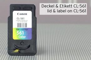 Label on Canon CL-561 cartridge