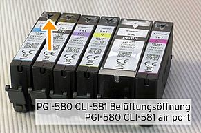 Refill Canon PGI-580 CLI-581 inkjet cartridges and deactivate ink