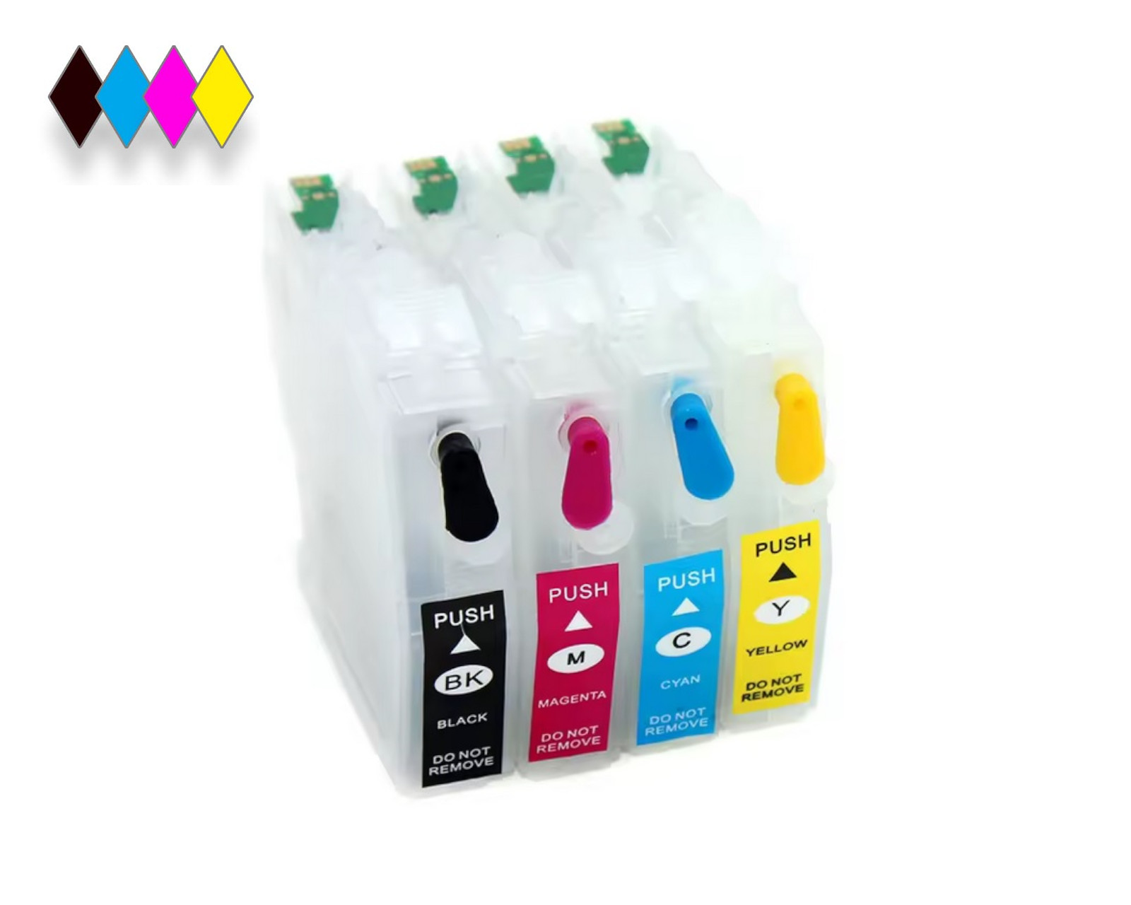 Refillable Ink Cartridges compatible with Brother LC-421 XL with one time chip