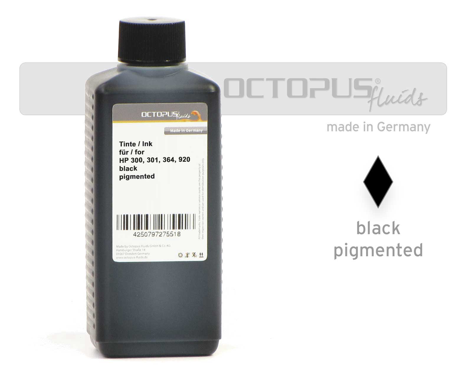Octopus Refill Ink for HP 300, HP 301, HP 364, HP 920 pigmented black